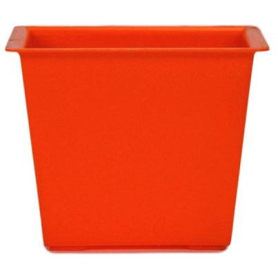 Square Posy Box – 14 X 14 X 11Cmh / Orange  |  Plastic & Resin Plastic & Resin Plastic & Resin