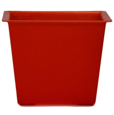 Square Posy Box – 14 X 14 X 11Cmh / Red  |  Plastic & Resin Plastic & Resin Plastic & Resin