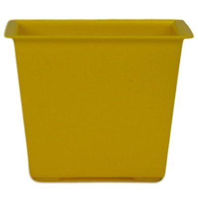 Square Posy Box – 14 X 14 X 11Cmh / Yellow  |  Plastic & Resin Plastic & Resin Plastic & Resin