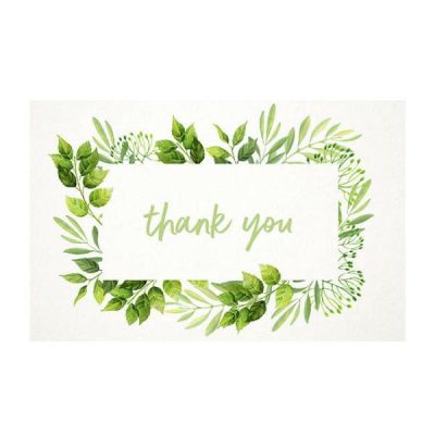 Thank You Leaf Border Card X 50  |  Cards & Envelopes Cards & Envelopes Cards & Envelopes