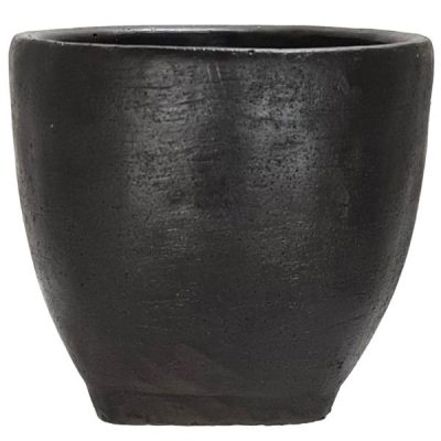 Titan Cement Pot With Hole & Plug – 18Cmd X 17Cmh / Black  |  Ceramics & Cement Ceramics & Cement Black