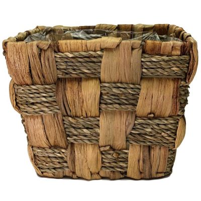 V-Box Seagrass Basket / Cross Weave – Top: 18Cm X 18Cm X 14Cmh / Natural  |  Flower & Plant Baskets Flower & Plant Baskets Flower & Plant Baskets