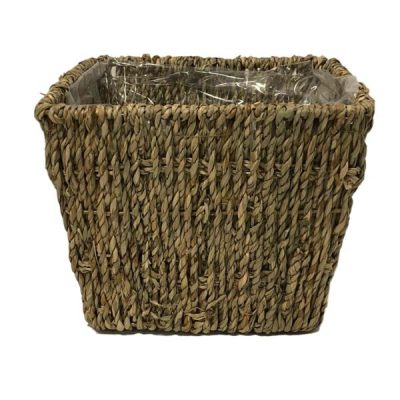 V-Box Seagrass Basket W/Plastic Liner – Top: 18Cm, Base: 14Cm X 14Cmh / Natural  |  Flower & Plant Baskets Flower & Plant Baskets Flower & Plant Baskets