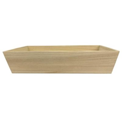 V Rectangle Wooden Tray – 38Cml X 28Cmw X 8Cmh / Natural  |  Wood Trays And Boxes Pots & Baskets Natural