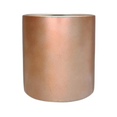 Verona Cylinder Ceramic Vase – 10Cmd X 10Cmh / Satin Matte Metallic Rose Gold  |  Ceramics & Cement Ceramics & Cement Ceramics & Cement