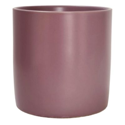 Verona Cylinder Ceramic Vase – 15.5Cmd X 15.5Cmh / Satin Matte Dark Lavender  |  Ceramics & Cement Ceramics & Cement Ceramics & Cement