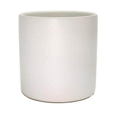 Verona Satin Matte Ceramic Cylinder Vase – 10Cmd X 10Cmh / White  |  Ceramics & Cement Ceramics & Cement Ceramics & Cement