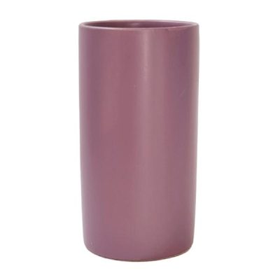 Verona Small Cylinder Vase – 10.5Cmd X 20Cmh / Satin Matte Dark Lavender  |  Ceramic Vases Ceramic Vases Ceramic Vases