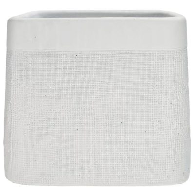 Vulcan Ceramic Pot With Hole & Plug / Large – 19 X 19 X 15.7Cmh / White  |  Ceramics & Cement Ceramics & Cement Ceramics & Cement