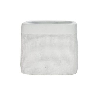 Vulcan Ceramic Pot With Hole & Plug / Small – 12 X 12 X 10.3Cmh / White  |  Ceramics & Cement Ceramics & Cement Ceramics & Cement