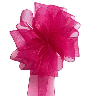 Woven Edge Organza Ribbon – 25Mm X 50Mts / Beauty (Magenta)  |  Ribbon – Organza Ribbon - Organza Beauty