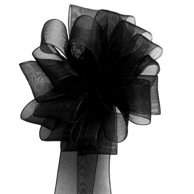 Woven Edge Organza Ribbon – 25Mm X 50Mts / Black  |  Ribbon – Organza Ribbon - Organza Black