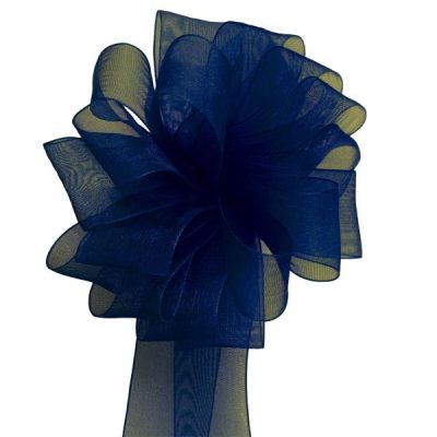 Woven Edge Organza Ribbon – 25Mm X 50Mts / Navy  |  Ribbon – Organza Ribbon - Organza Navy