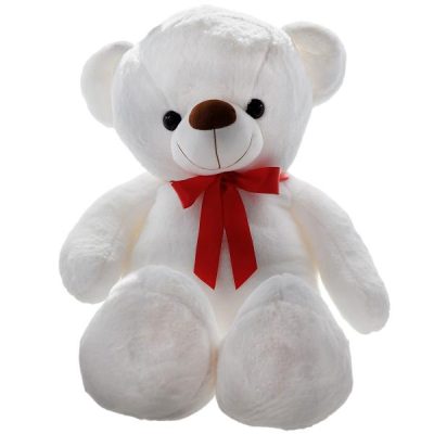 Xl Astro Plush Bear W/Ribbon – 95Cml / White  |  Soft Toys Florist Supplies Soft Toys