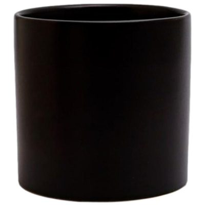 Xl Verona Cylinder Ceramic Vase 21Cmd X 21Cmh / Satin Matte Black  |  Ceramics & Cement Ceramics & Cement Black