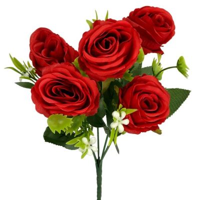 Mini Rose Bush – 30Cml / Red  |  Artificial Roses Artificial Budget Range Artificial Budget Range