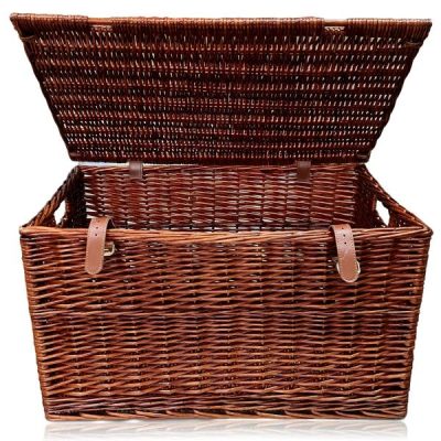 Large Picnic Hamper – 60Cml X 41Cmw X 35Cmh / Brown Lacquered  |  Hamper Baskets Pots & Baskets Brown