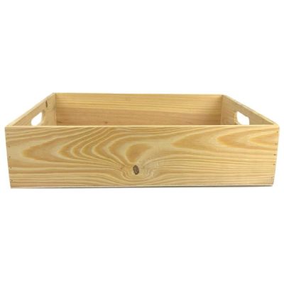 Rectangle Wooden Tray – 41Cml X 31Cmw X 10Cmh / Natural  |  Wood Trays And Boxes Pots & Baskets Natural