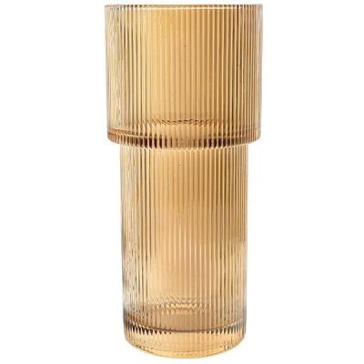 Torre Amber Glass Vase – 11Cm X 24Cmh / Amber  |  Glass Cylinder Vases Coloured Glass Vases Coloured Glass Vases