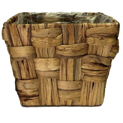 V-Box Water Hyacinth Basket / Cross Weave – Top: 18Cm X 18Cm X 14Cmh / Natural  |  Flower & Plant Baskets Flower & Plant Baskets Flower & Plant Baskets