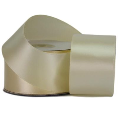 Double Face Satin Ribbon – 50Mm X 25Mts / Cream  |  Ribbon – Satin Ribbon - Satin Cream