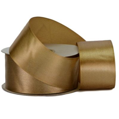 Single Face Satin Ribbon – 38Mm X 25Mts / Antique Gold  |  Ribbon – Satin Ribbon - Satin Antique Gold