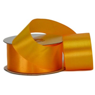 Single Face Satin Ribbon – 38Mm X 25Mts / Yellow (Marigold)  |  Ribbon – Satin Ribbon - Satin Ribbon - Satin