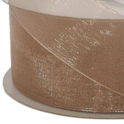 Woven Edge Organza Ribbon – 38Mm X 50Mts / Toffee  |  Ribbon – Organza Ribbon - Organza Ribbon - Organza