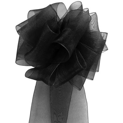 Woven Edge Organza Ribbon – 50Mm X 50Mts / Black  |  Ribbon – Organza Ribbon - Organza Black