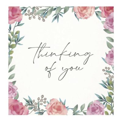 Square Thinking Of You Floral Edge Card X 50  |  Cards & Envelopes Cards & Envelopes Cards & Envelopes